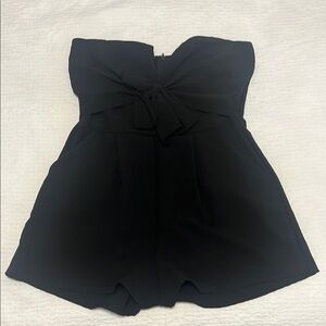Black Strapless Romper